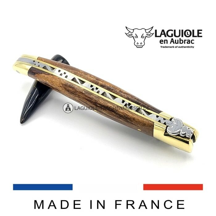 laguiole en aubrac taschenmesser weinrebenholz messingbacken