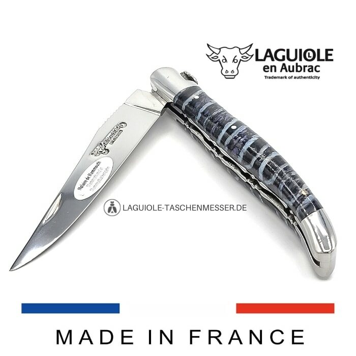 laguiole klappmesser doppleplatine mammut backenzahn blau