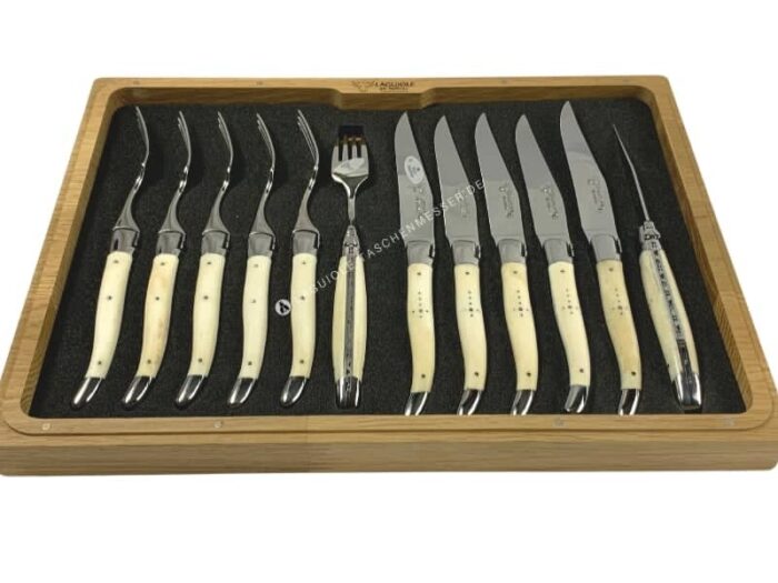 original laguiole en aubrac besteck set griff knochen 12 oder 18-teilig