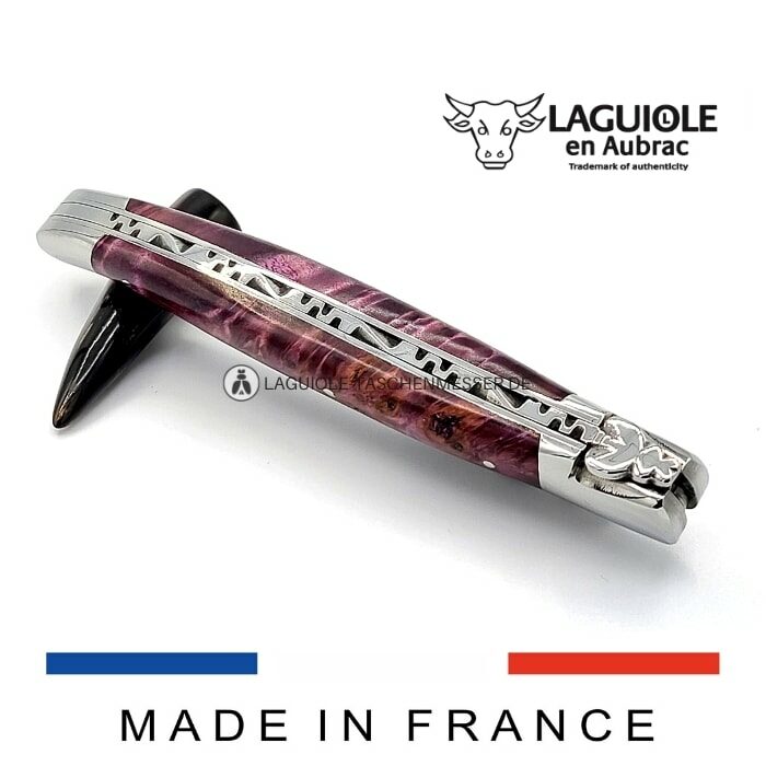 laguiole messer pappel maser lie de vin