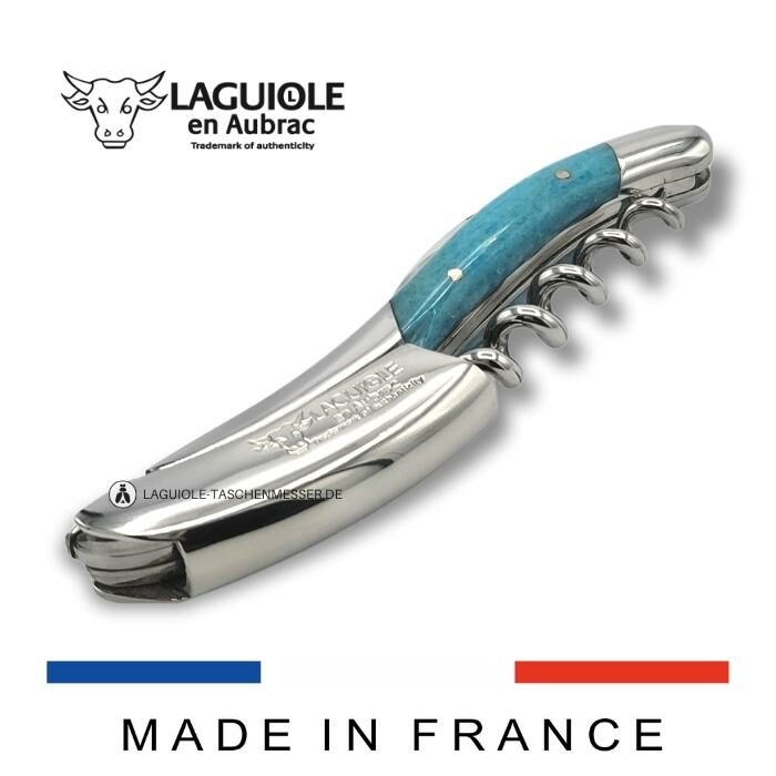 laguiole sommelier messer griff blau kamelknochen