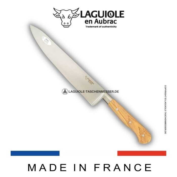 laguiole kochmesser 20cm griff olivenholz