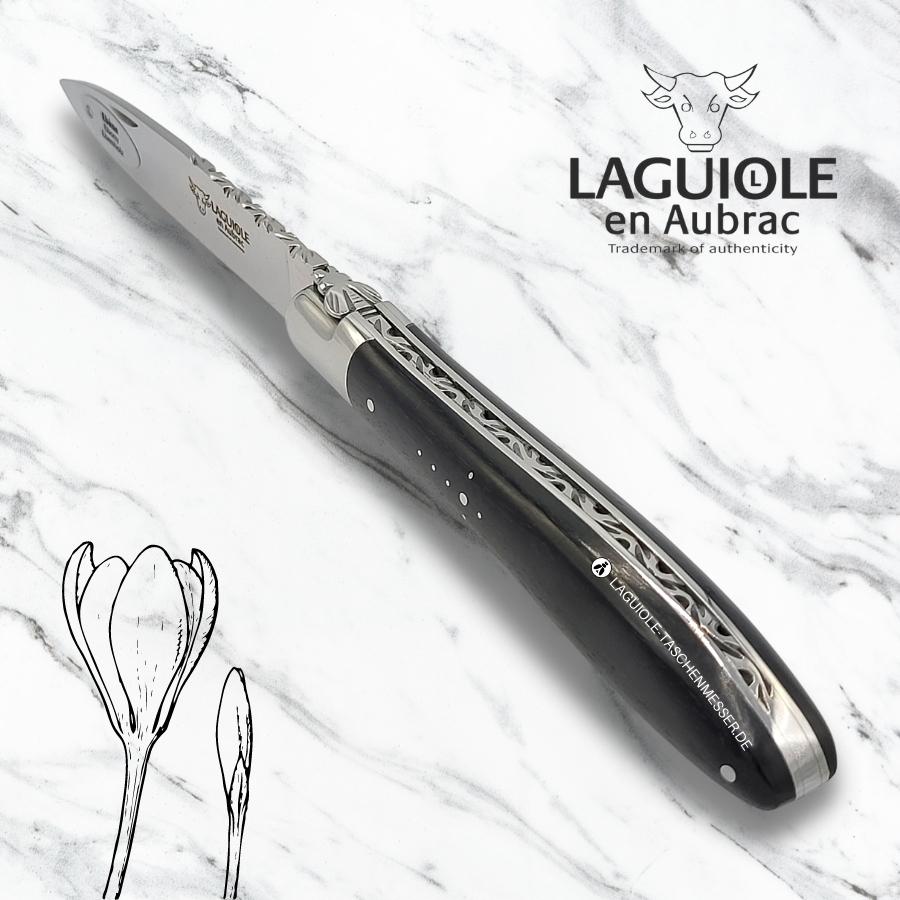 laguiole en aubrac crocus taschenmesser – griffschalen aus ebenholz