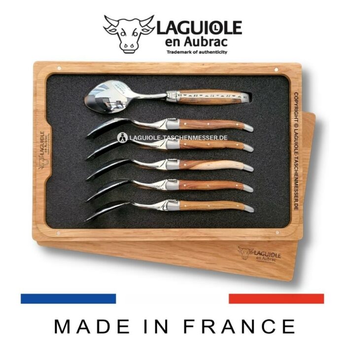 laguiole en aubrac dessertlöffel set pistazienholz