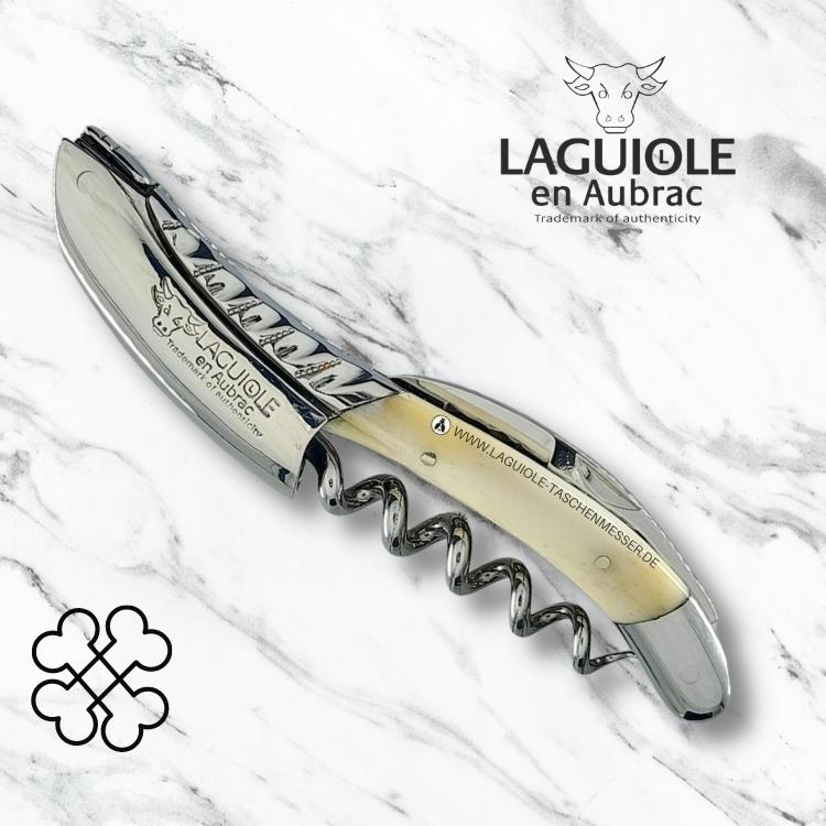 laguiole en aubrac sommeliermesser griff knochen torsade guillochierte platinen