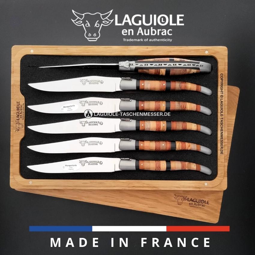 laguiole steakmesser set woodstock intarsien