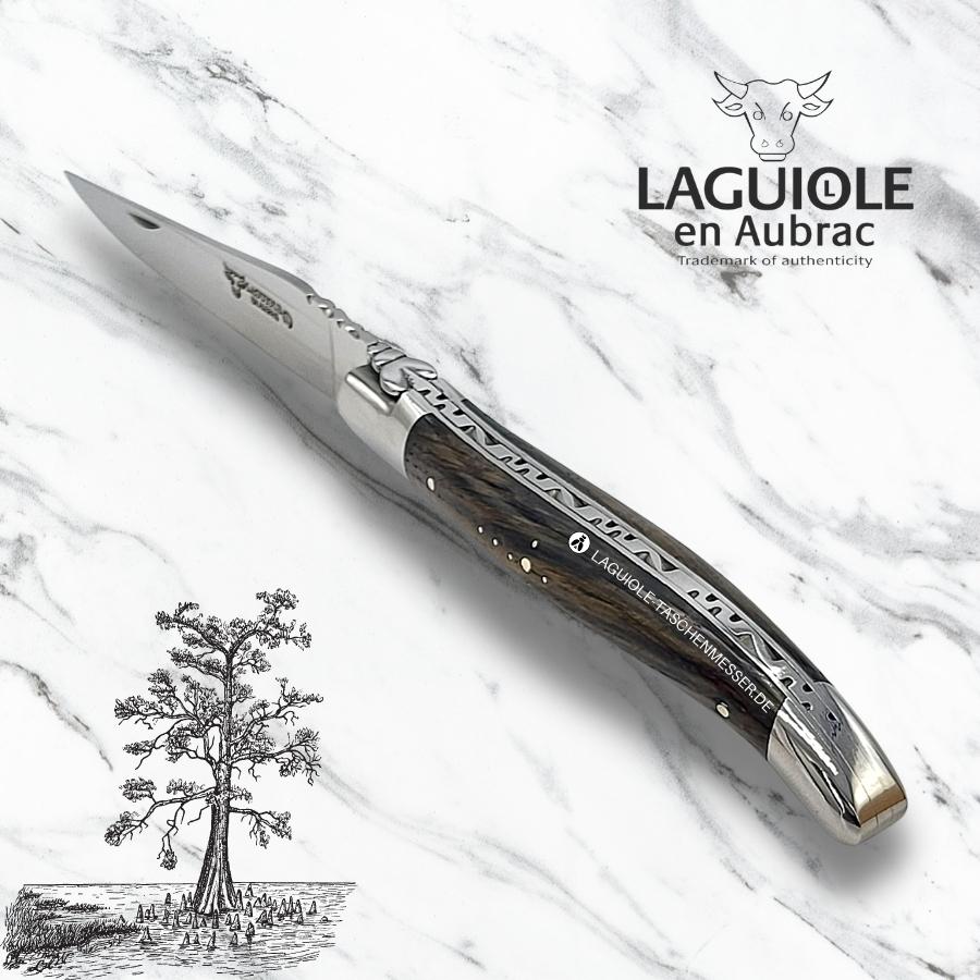 laguiole taschenmesser mit griff aus fossile mooreiche morta