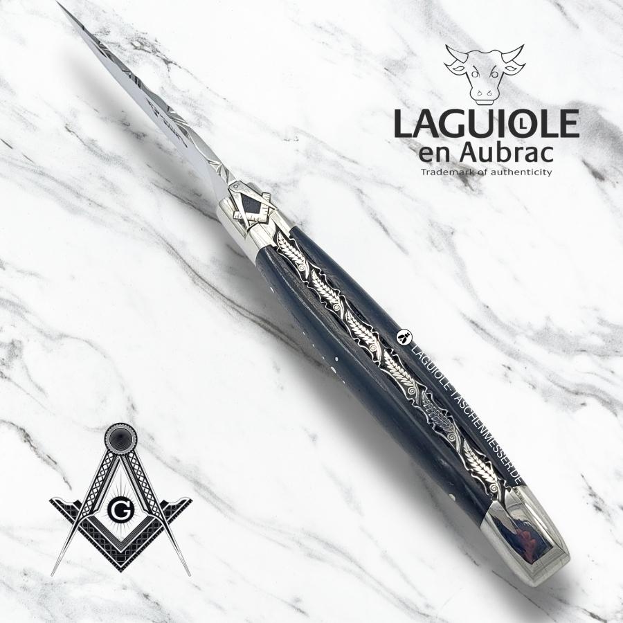 laguiole taschenmesser sondermodell freimaurer mit griff aus ebenholz