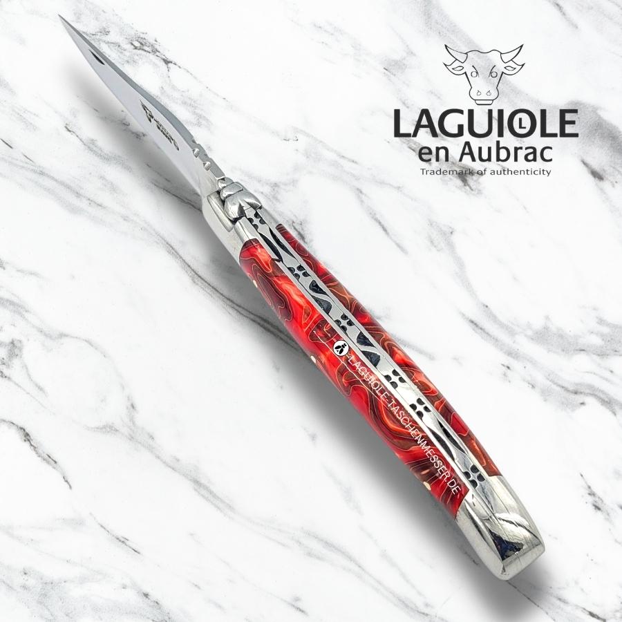 laguiole taschenmesser mit griff aus marshmallow rot