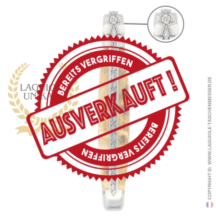 goldener glanz: laguiole messer aus goldener stabilisierten pappelmaser – gravierte biene – ziselierte backen und feder
