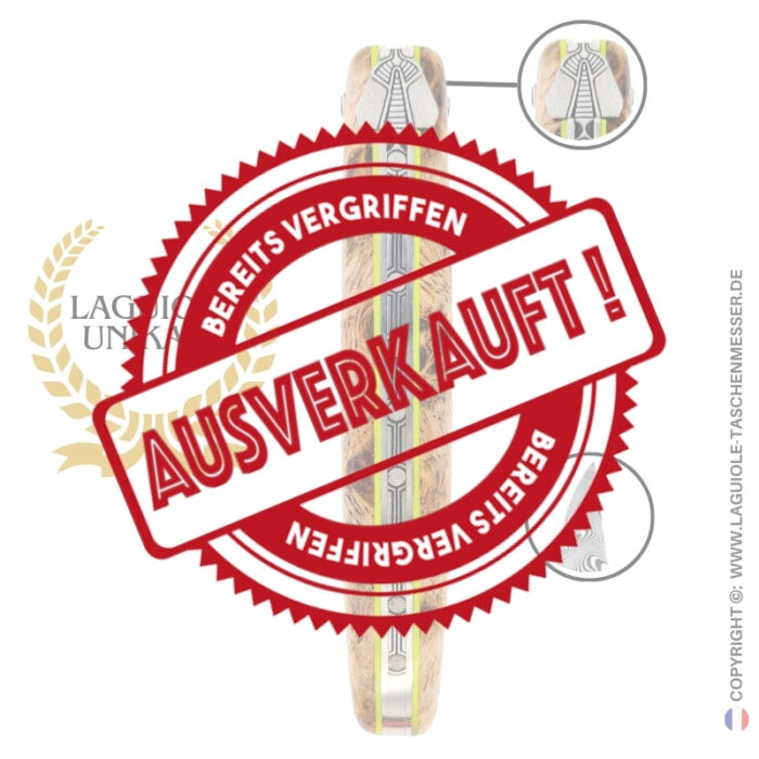 damast hauch: laguiole messer mit vollgriff aus albizia – ziselierte biene und platinen – damastklinge