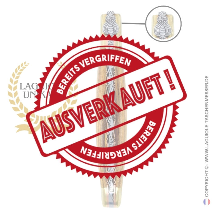 messingblüte: laguiole messer aus pistazienholz – gravierte biene – messing backen und kupferplatten
