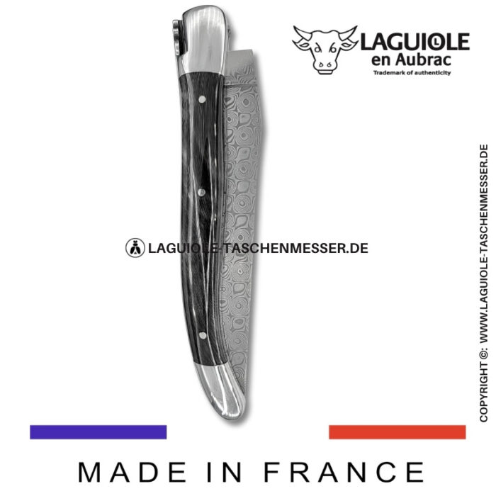 laguiole taschenmesser mit damastklinge & doppelplatinen – griff aus büffelhorn