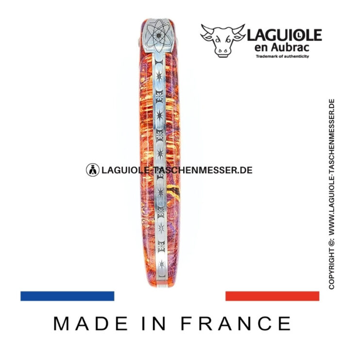 laguiole taschenmesser „le big bang“ – kollektion cosmos – holundermaser rot
