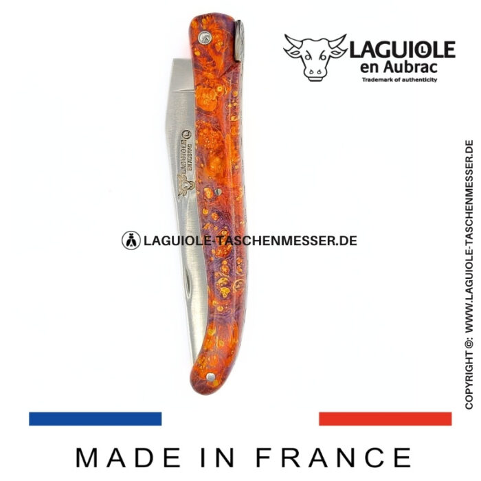 laguiole taschenmesser „le big bang“ – kollektion cosmos – holundermaser rot