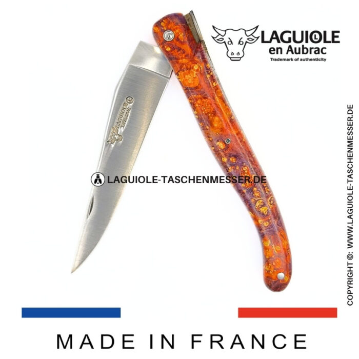laguiole taschenmesser „le big bang“ – kollektion cosmos – holundermaser rot