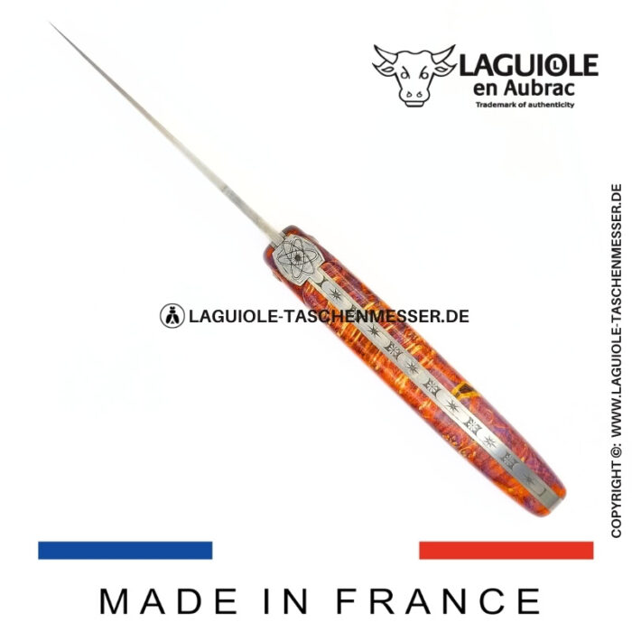 laguiole taschenmesser „le big bang“ – kollektion cosmos – holundermaser rot