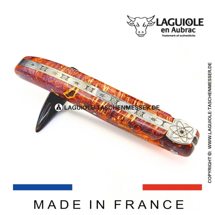 laguiole taschenmesser „le big bang“ – kollektion cosmos – holundermaser rot