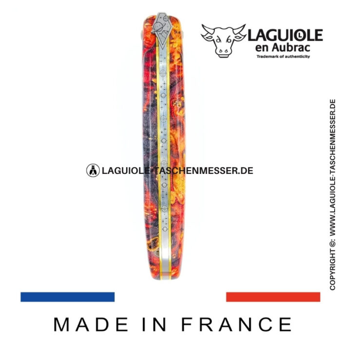 laguiole taschenmesser „der weltraum“ – kollektion cosmos – holundermaser rot