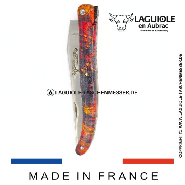 laguiole taschenmesser „der weltraum“ – kollektion cosmos – holundermaser rot