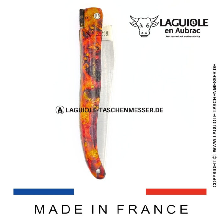 laguiole taschenmesser „der weltraum“ – kollektion cosmos – holundermaser rot
