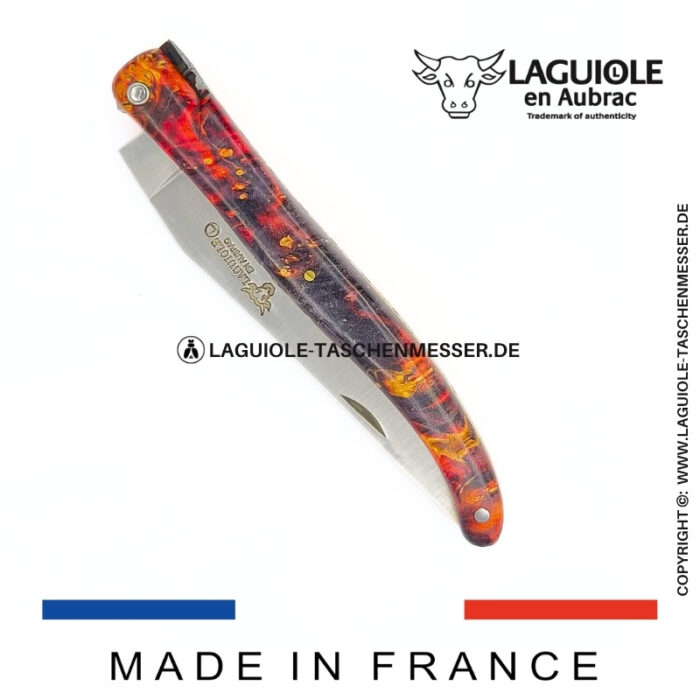 laguiole taschenmesser „der weltraum“ – kollektion cosmos – holundermaser rot