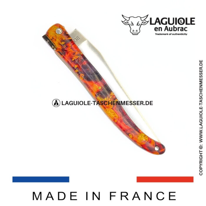 laguiole taschenmesser „der weltraum“ – kollektion cosmos – holundermaser rot