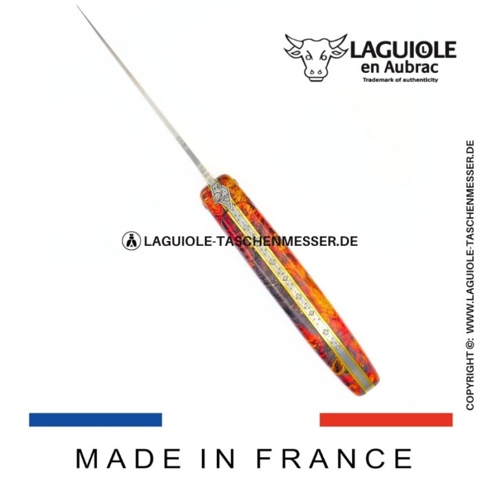 laguiole taschenmesser „der weltraum“ – kollektion cosmos – holundermaser rot