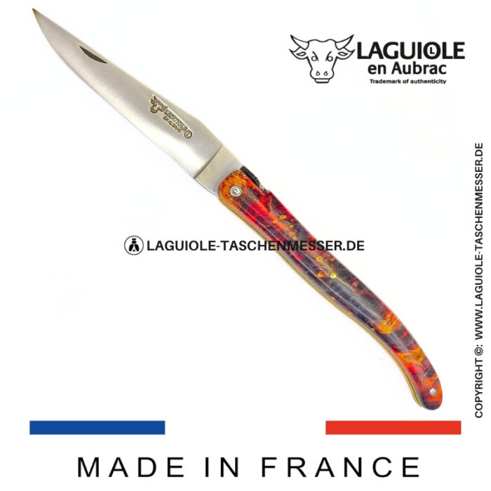 laguiole taschenmesser „der weltraum“ – kollektion cosmos – holundermaser rot