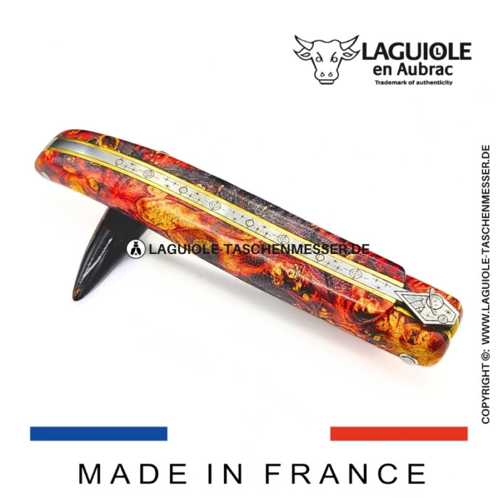 laguiole taschenmesser „der weltraum“ – kollektion cosmos – holundermaser rot