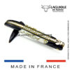 laguiole taschenmesser „nox pretiosa“ – ebenholz & howlith – guillochierte messingplatinen