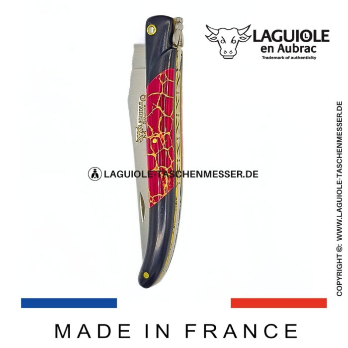 laguiole taschenmesser „nox pretiosa“ – ebenholz & jaspis – guillochierte messingplatinen