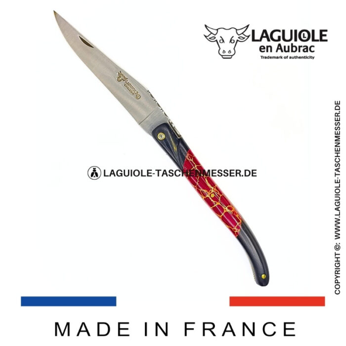 laguiole taschenmesser „nox pretiosa“ – ebenholz & jaspis – guillochierte messingplatinen