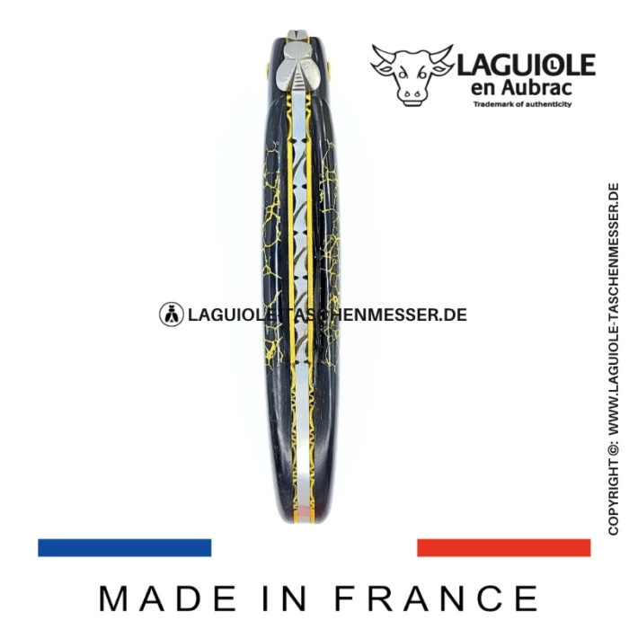 laguiole taschenmesser „nox pretiosa“ – ebenholz & onyx – guillochierte messingplatinen