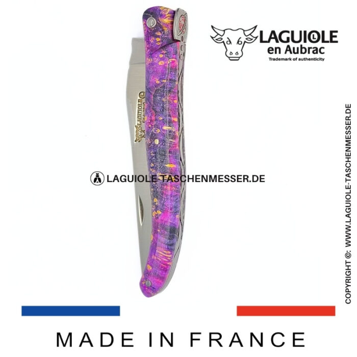 laguiole taschenmesser „saturn“ – kollektion cosmos – holundermaser rosa