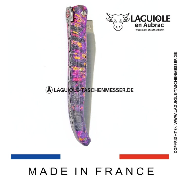 laguiole taschenmesser „saturn“ – kollektion cosmos – holundermaser rosa