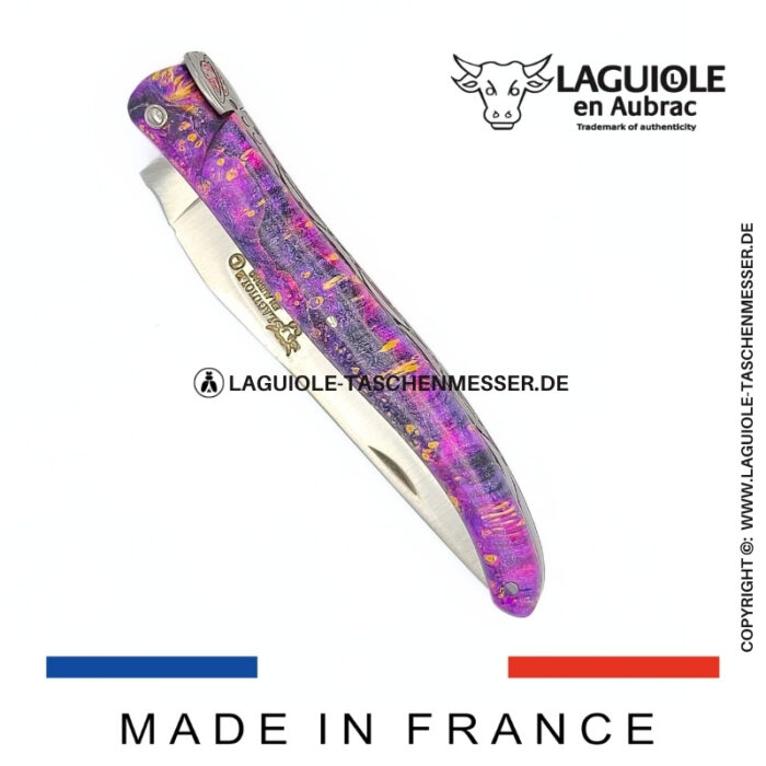laguiole taschenmesser „saturn“ – kollektion cosmos – holundermaser rosa