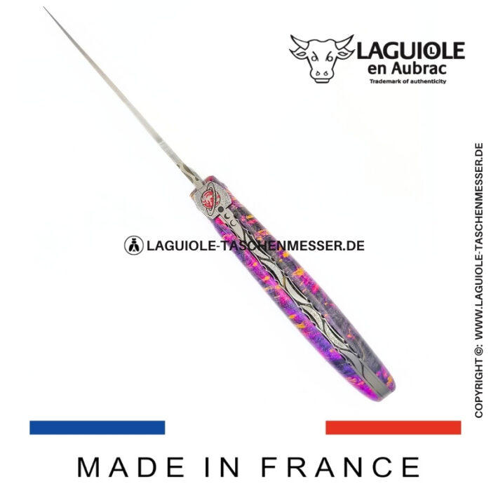 laguiole taschenmesser „saturn“ – kollektion cosmos – holundermaser rosa