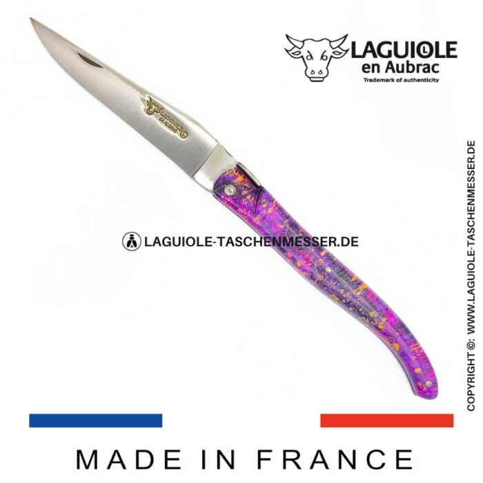 laguiole taschenmesser „saturn“ – kollektion cosmos – holundermaser rosa