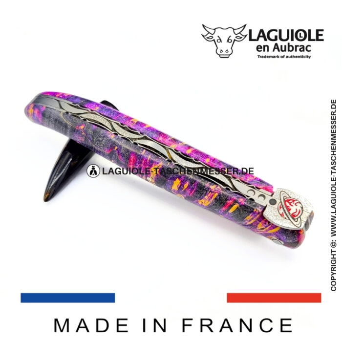 laguiole taschenmesser „saturn“ – kollektion cosmos – holundermaser rosa