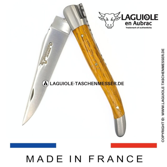 laguiole taschenmesser mit griff aus eichenholz