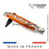 laguiole taschenmesser mit griff aus orangem cheesewood