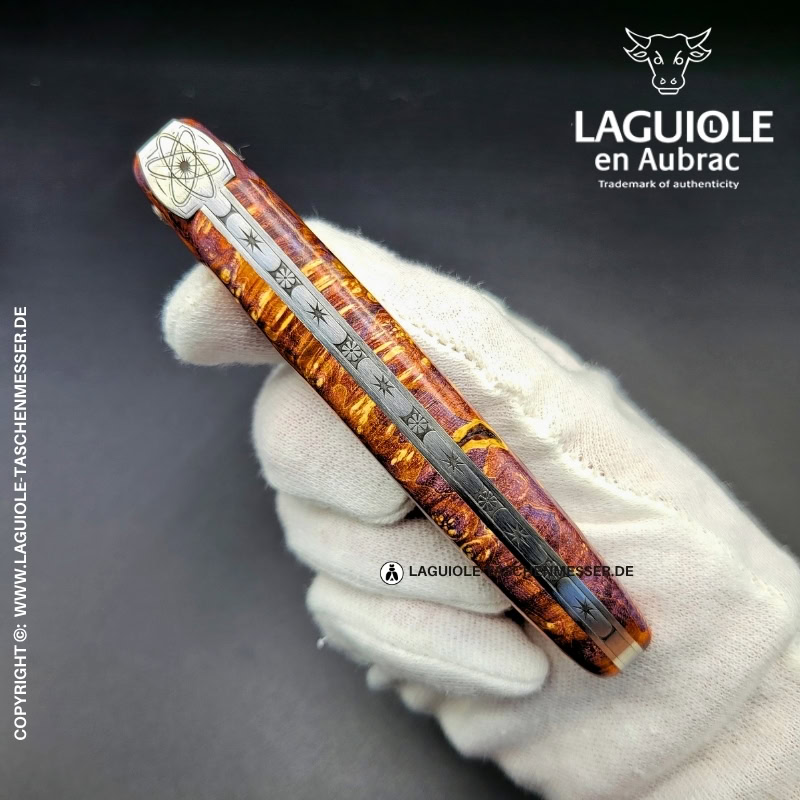 laguiole taschenmesser „le big bang“ – kollektion cosmos – holundermaser rot