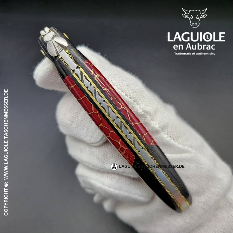 laguiole taschenmesser „nox pretiosa“ – ebenholz & jaspis – guillochierte messingplatinen