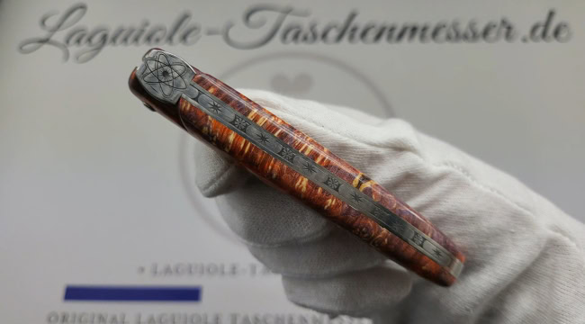 laguiole taschenmesser „big bang“ – kollektion cosmos – holundermaser rot