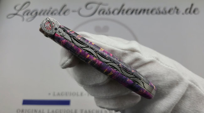 laguiole taschenmesser „saturn“ – kollektion cosmos – holundermaser rosa