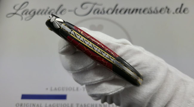 laguiole taschenmesser „nox pretiosa“ – ebenholz & jaspis – guillochierte messingplatinen