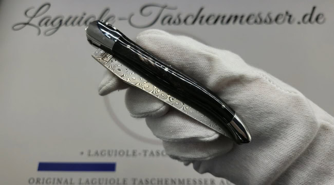laguiole taschenmesser mit damastklinge & doppelplatinen – griff aus büffelhorn