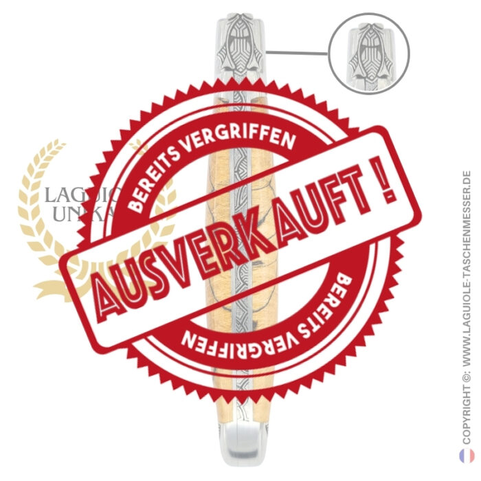 heilige buche: laguiole taschenmesser aus buchenholz – gravierte biene, backen und feder