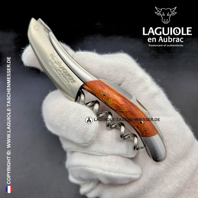 laguiole en aubrac kellnermesser – griff aus orangem cheesewood